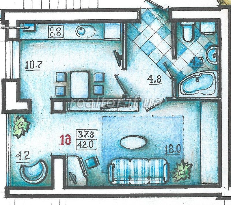 Good apartment in a new building with rough repair in the area of the Grand Bazaar. No commission.