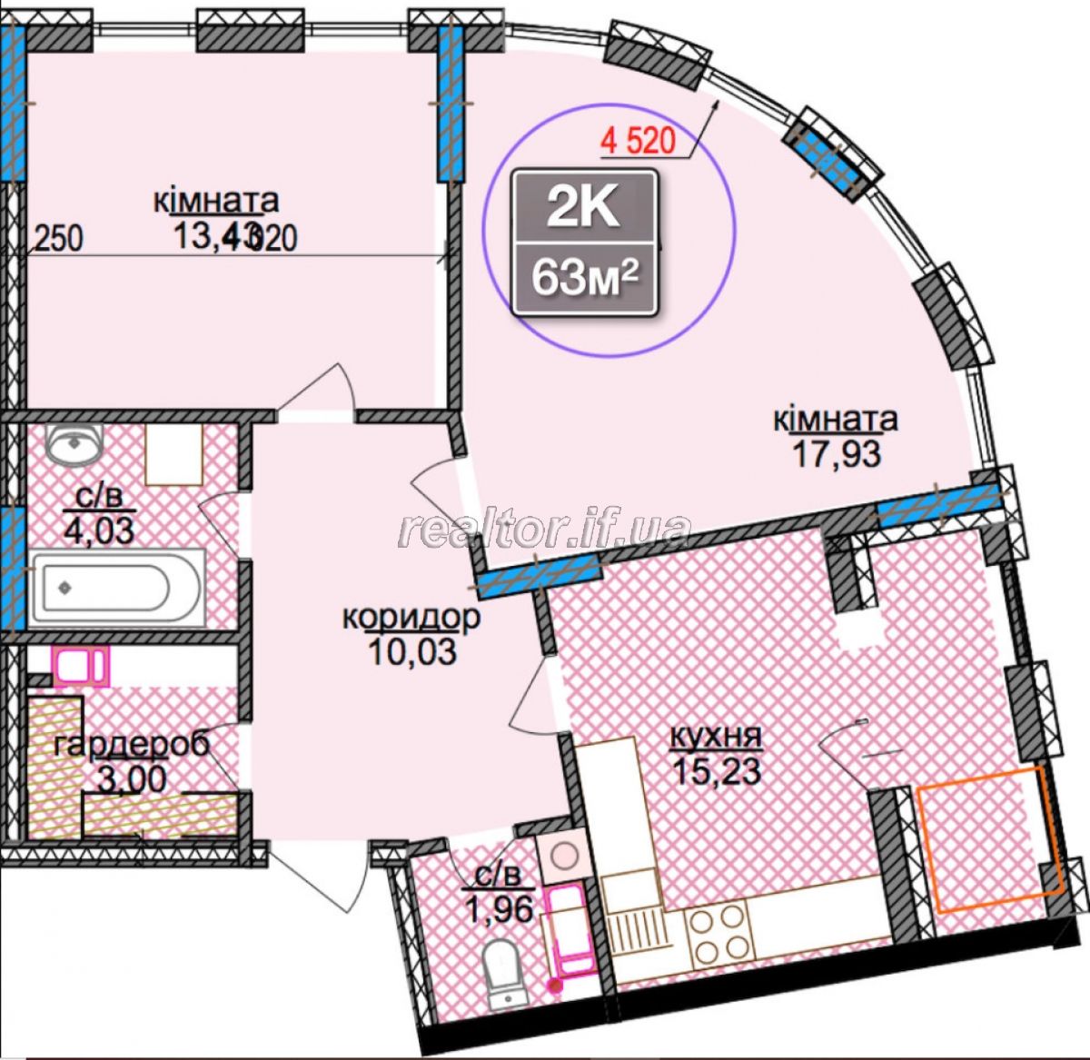 Sale of two bedroom apartment in the residential complex River park 3