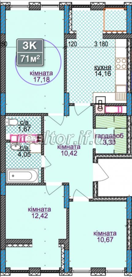 Sale of three bedroom apartment in the residential complex River park 3