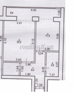 The apartment is large in the central part of the city