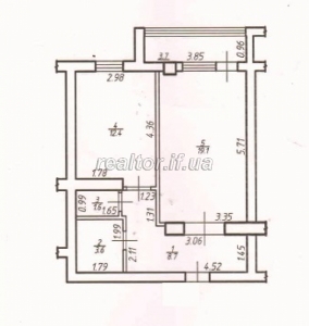 Apartment of a large area with rough repair on the street Rebeta